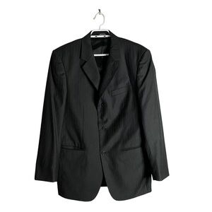 Arrow Men's Black Pinstripe Single Breasted Notch Lapel Blazer